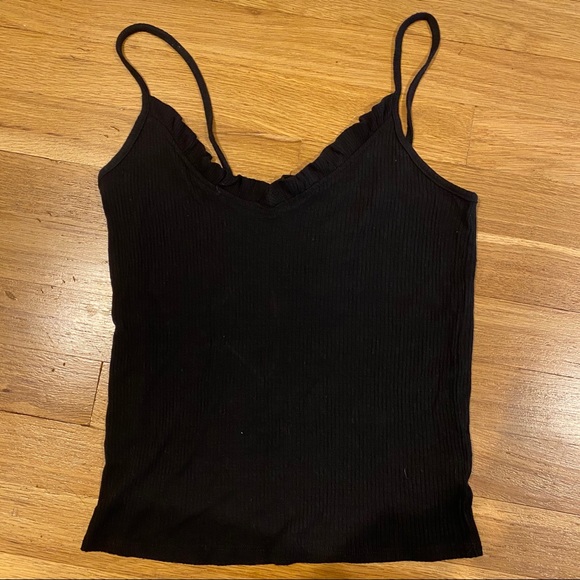 Know. One. Cares. Black Ribbed Cami - Picture 2 of 4